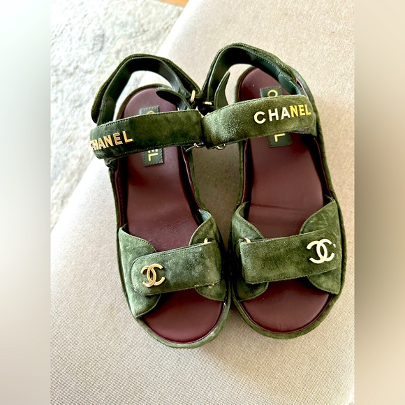 Chanel dad velvet sandals - Picture 2 of 2